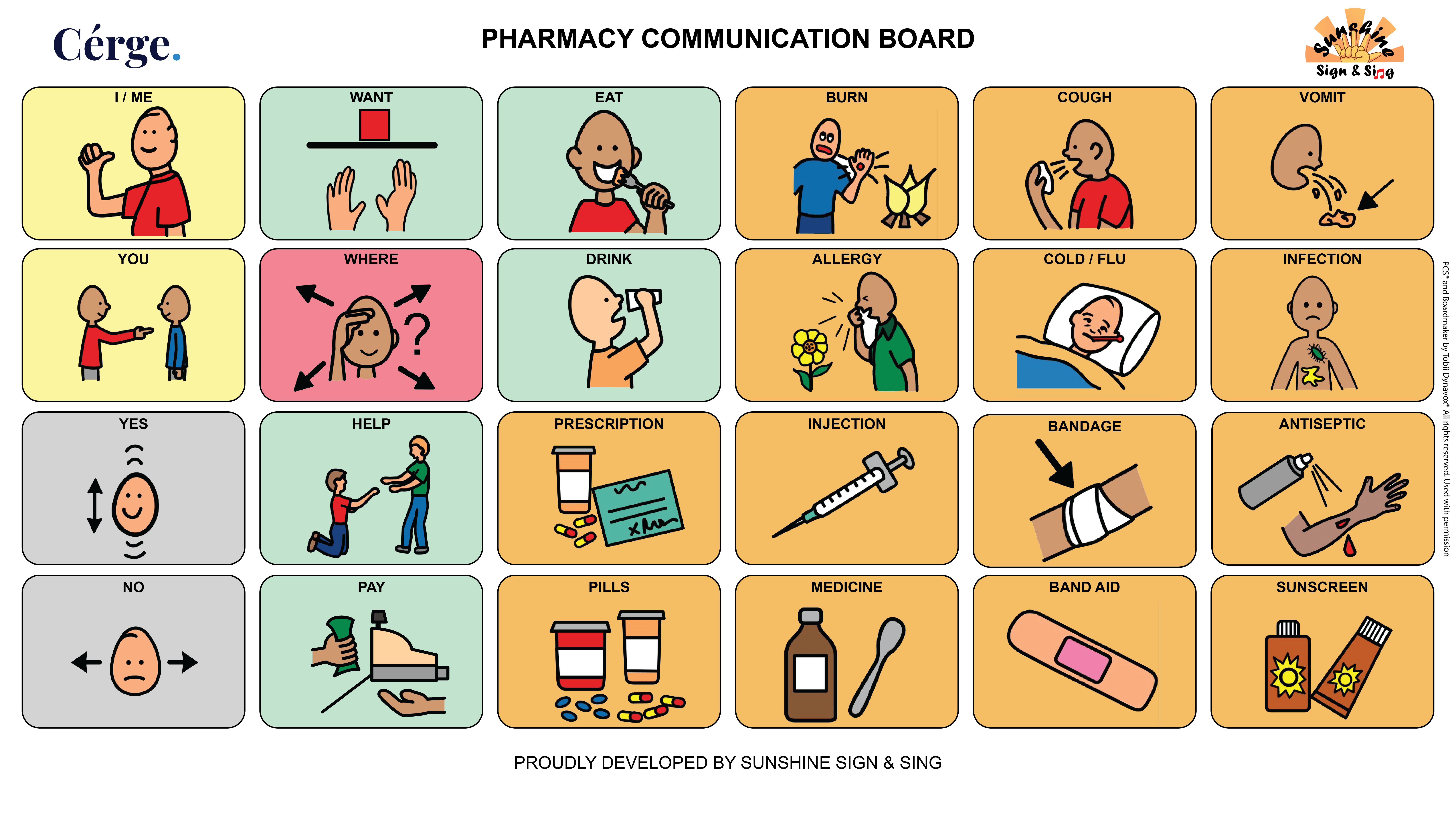 Cérge pharmacy communication board image